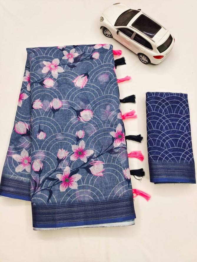 MG 200 Linen Digital Printed Daily Wear Sarees Wholesale Price In Surat